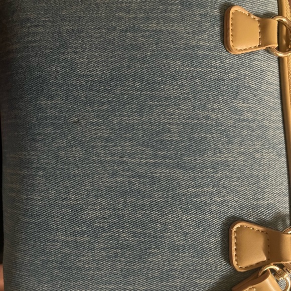 Denim handbag with tan outline. New by Miztique designer collection. Negotiable - Picture 2 of 6